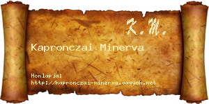 Kapronczai Minerva névjegykártya