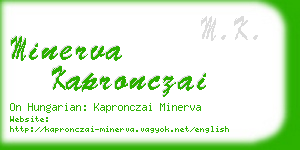 minerva kapronczai business card
